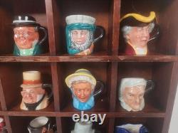 Franklin Porcelain 25 Miniature Toby Jugs Mugs Set w Display Case Peter Jackson