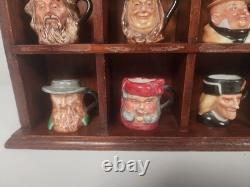 Franklin Porcelain 25 Miniature Toby Jugs Mugs Set w Display Case Peter Jackson