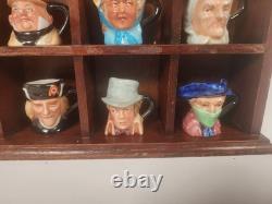 Franklin Porcelain 25 Miniature Toby Jugs Mugs Set w Display Case Peter Jackson