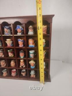 Franklin Porcelain 25 Miniature Toby Jugs Mugs Set w Display Case Peter Jackson