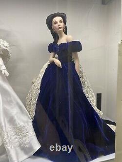 Franklin mint Gone With The Wind doll scarlett Porcelain Blue VelvePortrait Doll