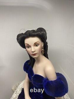 Franklin mint Gone With The Wind doll scarlett Porcelain Blue VelvePortrait Doll