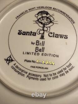 Franklin mint Santa Claws Porcelain Limited Edition decorative Plate