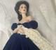 GONE WITH THE WIND Doll Franklin Mint SCARLETT BLUE DRESS PORTRAIT Collectors