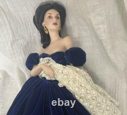GONE WITH THE WIND Doll Franklin Mint SCARLETT BLUE DRESS PORTRAIT Collectors