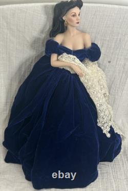 GONE WITH THE WIND Doll Franklin Mint SCARLETT BLUE DRESS PORTRAIT Collectors