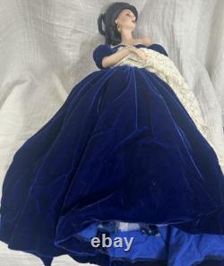 GONE WITH THE WIND Doll Franklin Mint SCARLETT BLUE DRESS PORTRAIT Collectors