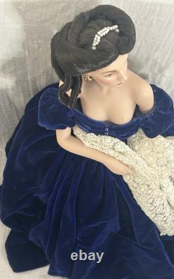 GONE WITH THE WIND Doll Franklin Mint SCARLETT BLUE DRESS PORTRAIT Collectors