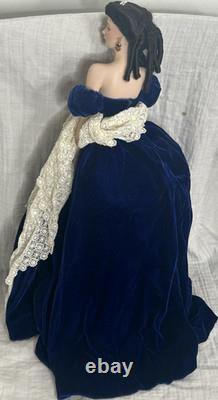 GONE WITH THE WIND Doll Franklin Mint SCARLETT BLUE DRESS PORTRAIT Collectors
