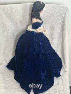 GONE WITH THE WIND Doll Franklin Mint SCARLETT BLUE DRESS PORTRAIT Collectors
