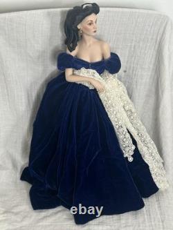 GONE WITH THE WIND Doll Franklin Mint SCARLETT BLUE DRESS PORTRAIT Collectors