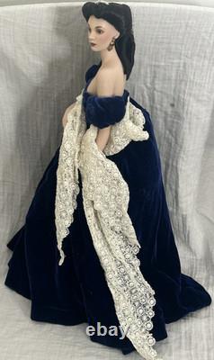 GONE WITH THE WIND Doll Franklin Mint SCARLETT BLUE DRESS PORTRAIT Collectors