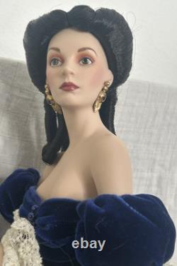 GONE WITH THE WIND Doll Franklin Mint SCARLETT BLUE DRESS PORTRAIT Collectors