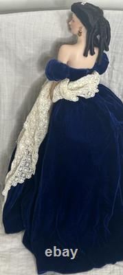 GONE WITH THE WIND Doll Franklin Mint SCARLETT BLUE DRESS PORTRAIT Collectors