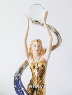 Galaxy in Gold Figurine By The Franklin Mint, Fine Porcelain Hand Painted