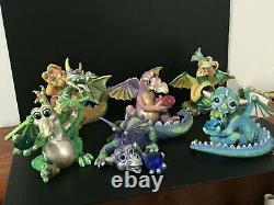 Genuine Franklin Mint Mood Dragons Set Of 6