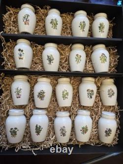 Gloria Vanderbilt Concepts Franklin Mint Spice Jar Set of 18 porcelain Jars 1985