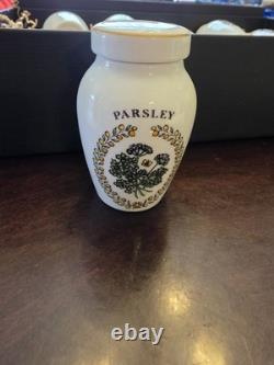 Gloria Vanderbilt Concepts Franklin Mint Spice Jar Set of 18 porcelain Jars 1985