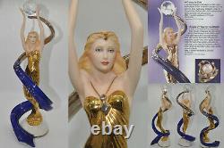 Gorgeous Franklin Mint Galaxy In Gold Fine Porcelain Art Deco Style Sculpture