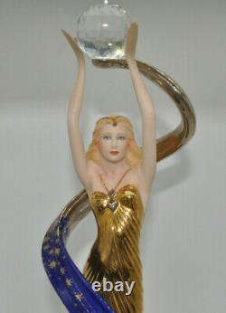 Gorgeous Franklin Mint Galaxy In Gold Fine Porcelain Art Deco Style Sculpture