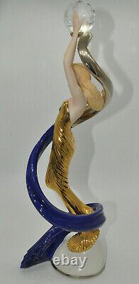 Gorgeous Franklin Mint Galaxy In Gold Fine Porcelain Art Deco Style Sculpture