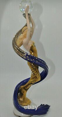 Gorgeous Franklin Mint Galaxy In Gold Fine Porcelain Art Deco Style Sculpture