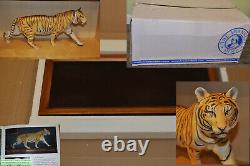 Grace & Power Franklin Mint Bengal 25 Tiger On the Prowl Porcelain with Stand Box