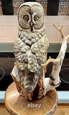 Great Grey Owl? Franklin Mint George McMonigle MCM Euc Beautiful? Large