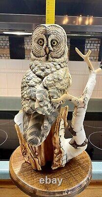 Great Grey Owl? Franklin Mint George McMonigle MCM Euc Beautiful? Large