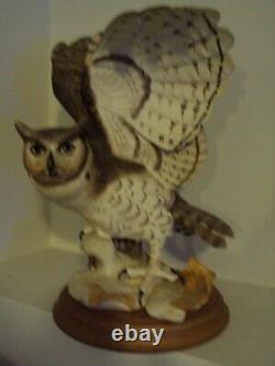Great Horned Owl By George Mcmonigle hand painted from Franklin Mint 12 tall