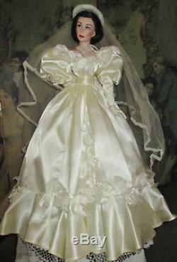 Gwtw Franklin Mint Gold Standard Series Porcelain Scarlett Bride Doll Coa Box