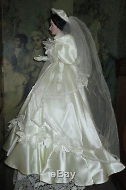 Gwtw Franklin Mint Gold Standard Series Porcelain Scarlett Bride Doll Coa Box