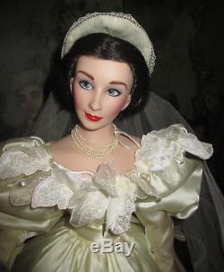 Gwtw Franklin Mint Gold Standard Series Porcelain Scarlett Bride Doll Coa Box