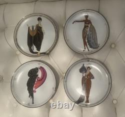 HOUSE OF ERTE Franklin Mint Limited Edition Art Deco Porcelain Plates Set of 4