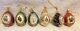 HOUSE OF FABERGE 6 Christmas Egg Ornaments 1996 Franklin Mint Porcelain