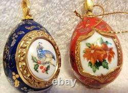 HOUSE OF FABERGE 6 Christmas Egg Ornaments 1996 Franklin Mint Porcelain