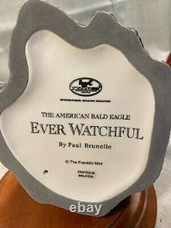 HTF Franklin Mint Porc American Bald Eagle EVER WATCHFUL by Paul Brunelle 15 T