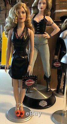 Harley Davidson 16 DAKOTA Dolls 17 Candy Porcelain Doll & MANNEQUIN Set Of 4
