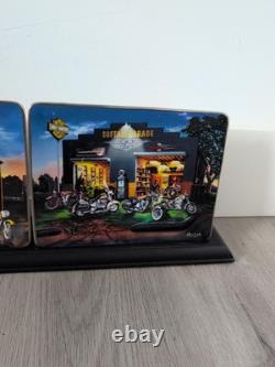 Harley Davidson Franklin Mint Wall Collector Plate Display With 4 Plates vintage