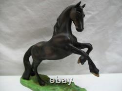 Horse Figurine porcelain ceramic statue sculpture Friesian Franklin Mint equine