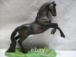 Horse Figurine porcelain ceramic statue sculpture Friesian Franklin Mint equine