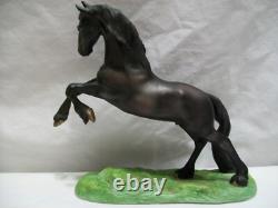 Horse Figurine porcelain ceramic statue sculpture Friesian Franklin Mint equine