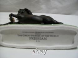 Horse Figurine porcelain ceramic statue sculpture Friesian Franklin Mint equine
