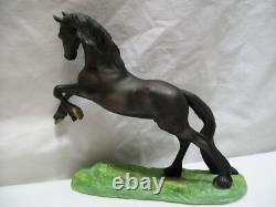 Horse Figurine porcelain ceramic statue sculpture Friesian Franklin Mint equine