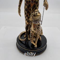 House Of Erte Franklin Mint (A 4066) LEOPARD Lady & Big Cat Limited Edition Mint