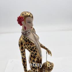 House Of Erte Franklin Mint (A 4066) LEOPARD Lady & Big Cat Limited Edition Mint
