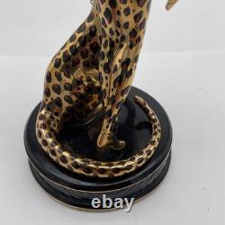 House Of Erte Franklin Mint (A 4066) LEOPARD Lady & Big Cat Limited Edition Mint