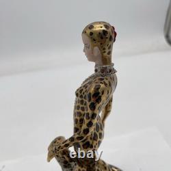 House Of Erte Franklin Mint (A 4066) LEOPARD Lady & Big Cat Limited Edition Mint
