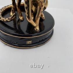 House Of Erte Franklin Mint (A 4066) LEOPARD Lady & Big Cat Limited Edition Mint