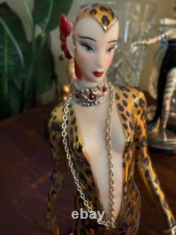 House Of Erte Franklin Mint (A 9798) LEOPARD Lady & Big Cat Limited Edition Mint